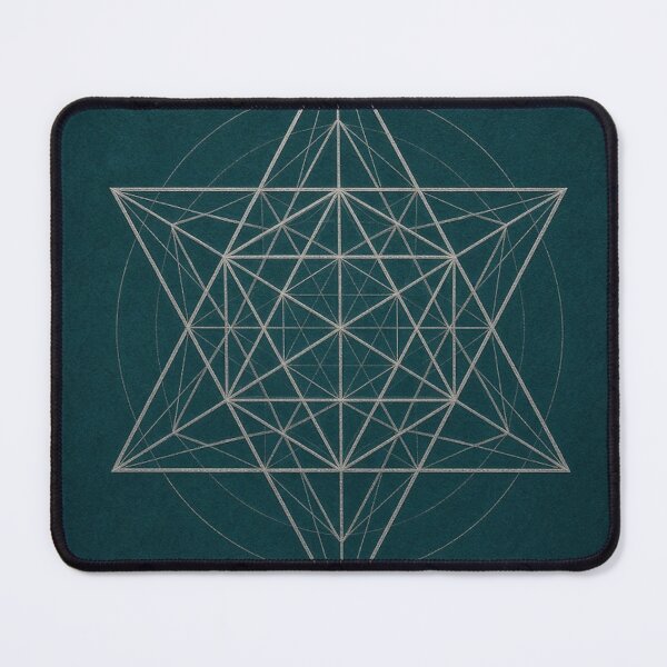 Item preview, Sacred Geometry Star Mandala Teal Line Art designed and sold by IntelliMindDesigns.