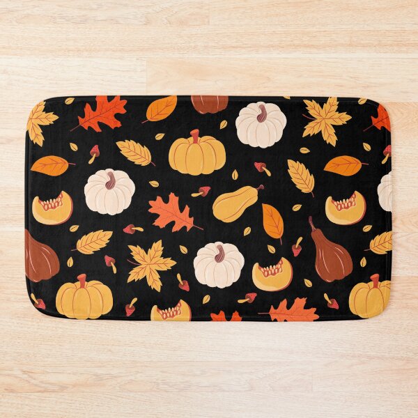 Item preview, Black Autumn Harvest Pumpkin Squash Maple Leaf designed and sold by FestivityFinds.