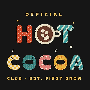 Aperçu de l'œuvre Hot Cocoa Club Retro Cozy Winter Christmas de somebasic