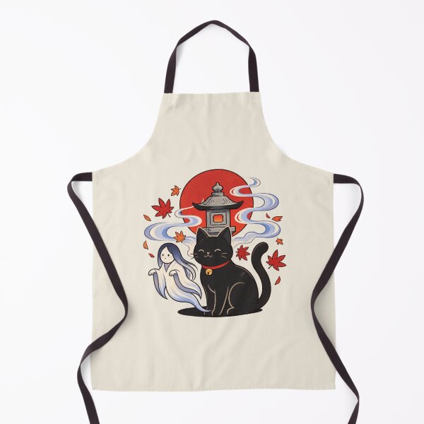 Item preview, Black Cat Halloween | Japanese Ghost & Red Moon Spooky Autumn designed and sold by MrDev.