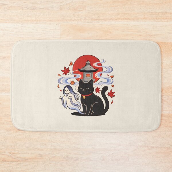 Item preview, Black Cat Halloween | Japanese Ghost & Red Moon Spooky Autumn designed and sold by MrDev.