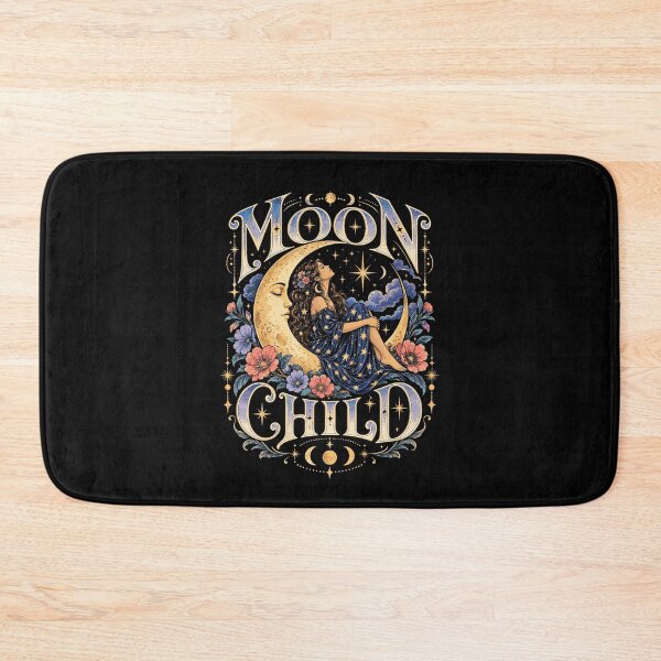 Item preview, Moon Child Woman on a Crescent Moon designed and sold by VioletNance.