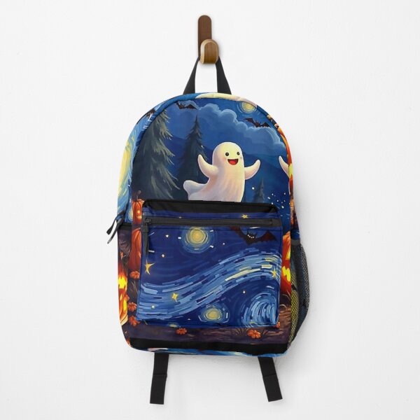 Item preview, Boo Ghost Halloween Pumpkins Starry Night Sky Van Gogh designed and sold by nryum.