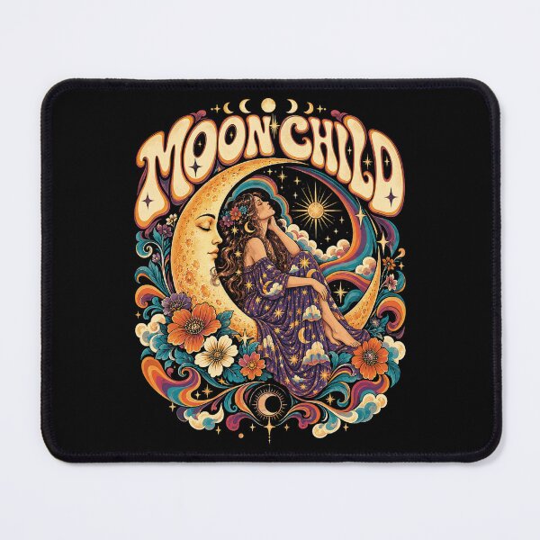 Item preview, Groovy Moon Child on a Crescent Moon designed and sold by VioletNance.