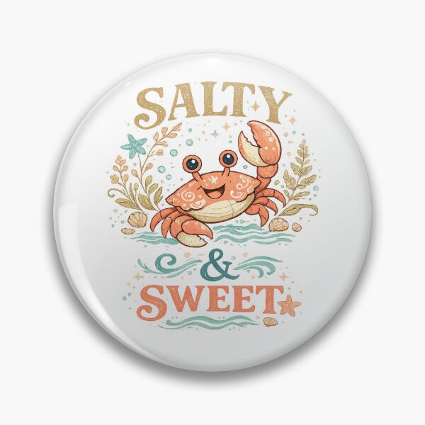 Item preview, Salty and Sweet Cute Crab Coastal Beach Ocean Lover Retro Design designed and sold by inkoutninja.