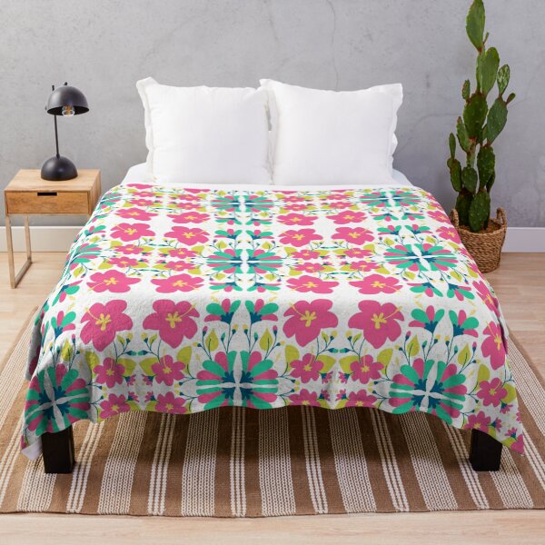 Item preview, Tropical Pink Hibiscus Floral Tile Seamless Pattern designed and sold by adlkh.