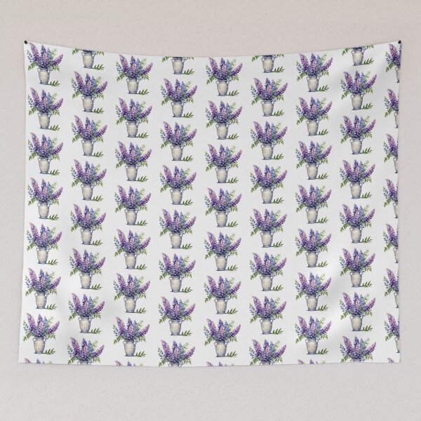 Item preview, Lupine Flower Vase | Elegant Botanical Floral Art designed and sold by Mandayartstudio.