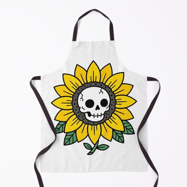 Item preview, Sunflower Skull Tattoo Flash Aesthetic Yellow Floral Skeleton designed and sold by DuckOddity.