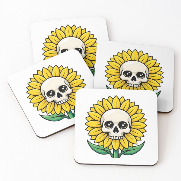 Item preview, Minimalist Skull Sunflower Graphic Art Modern Floral Skeleton designed and sold by DuckOddity.
