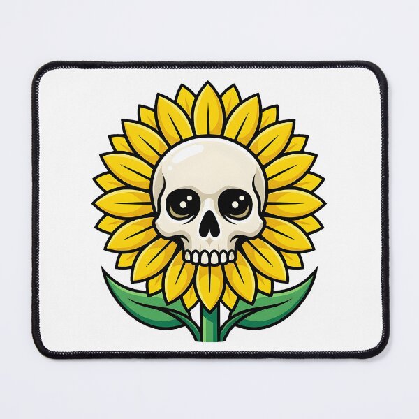 Item preview, Minimalist Skull Sunflower Graphic Art Modern Floral Skeleton designed and sold by DuckOddity.