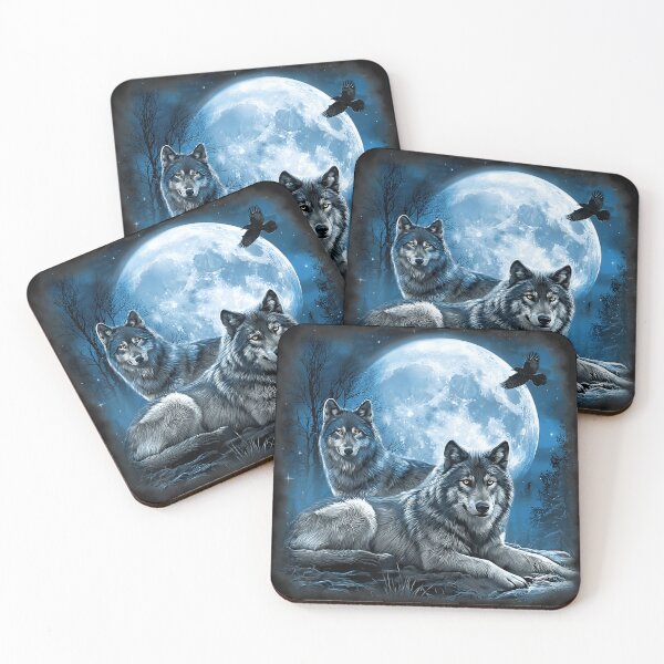 Item preview, Wolves Full Moon Night Wilderness Animal Lover designed and sold by Moscettakkk.