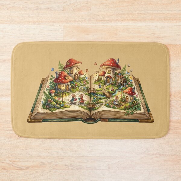 Item preview, Enchanted Mushroom Storybook Whimsical Cottagecore Art designed and sold by SebastianSpace.