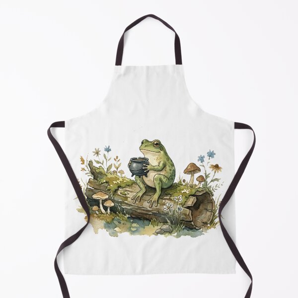 Item preview, Cottagecore Frog Drinking Tea From Cauldron Cozy Autumn designed and sold by WorldShop17.