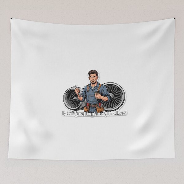 Item preview, Rugged Aircraft Mechanic with Jet Engine designed and sold by NiftyWrx.