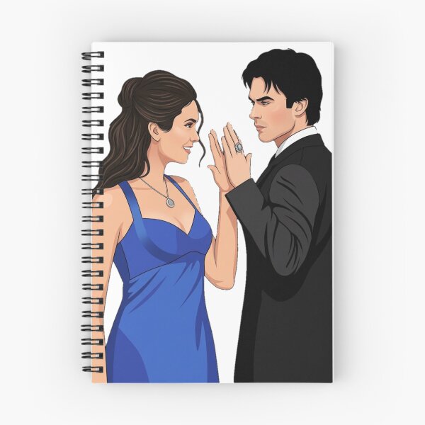 Artikelvorschau, Elena und Damon tanzen – Romantische Vektorgrafik aus „The Vampire Diaries“ entworfen und verkauft von Fandom Universe.