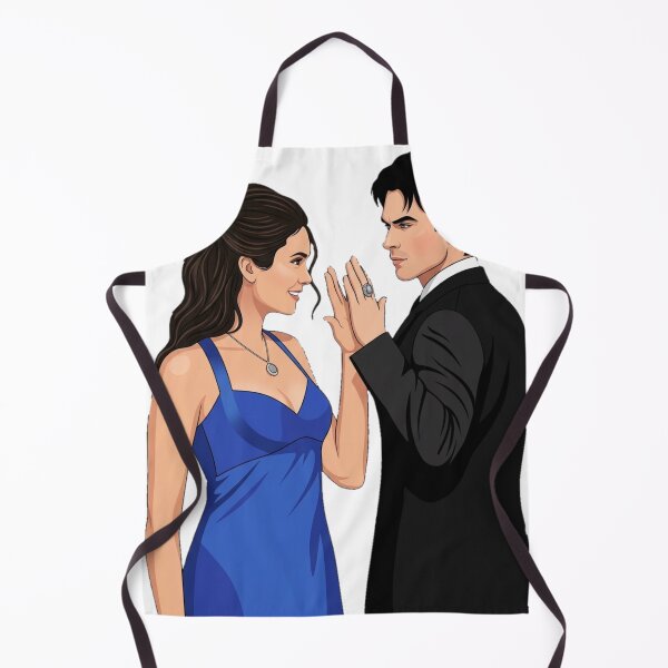 Artikelvorschau, Elena und Damon tanzen – Romantische Vektorgrafik aus „The Vampire Diaries“ entworfen und verkauft von Fandom Universe.