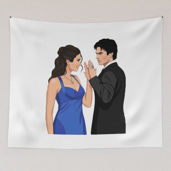 Item preview, Elena and Damon Dancing – The Vampire Diaries Romantic Vector Art designed and sold by Fandom Universe.