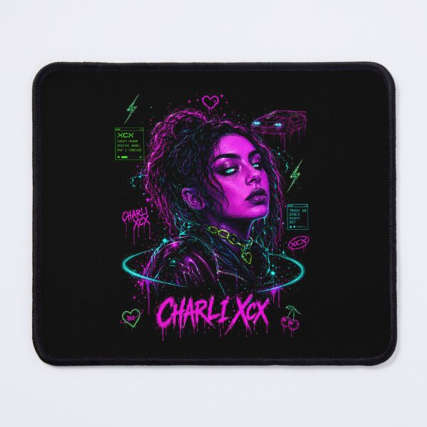 Item preview,  Charli XCX Purple and Green Neon Portrait designed and sold by JMS-Artvintage.