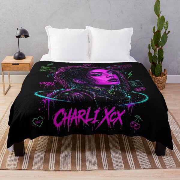 Item preview,  Charli XCX Purple and Green Neon Portrait designed and sold by JMS-Artvintage.