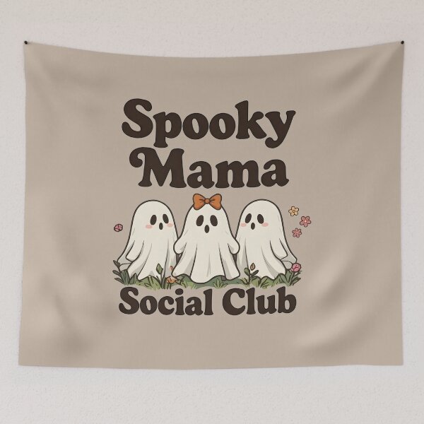 Item preview, Spooky Mama Social Club Retro Halloween Cute Ghosts designed and sold by LuloCreative.