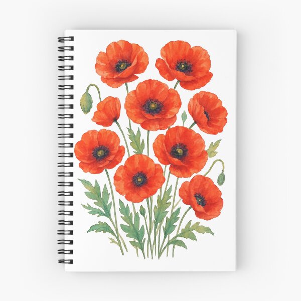 Item preview, Pretty Red Poppies Flowers in Full Bloom White Shapes Mania designed and sold by Shapes-Mania.