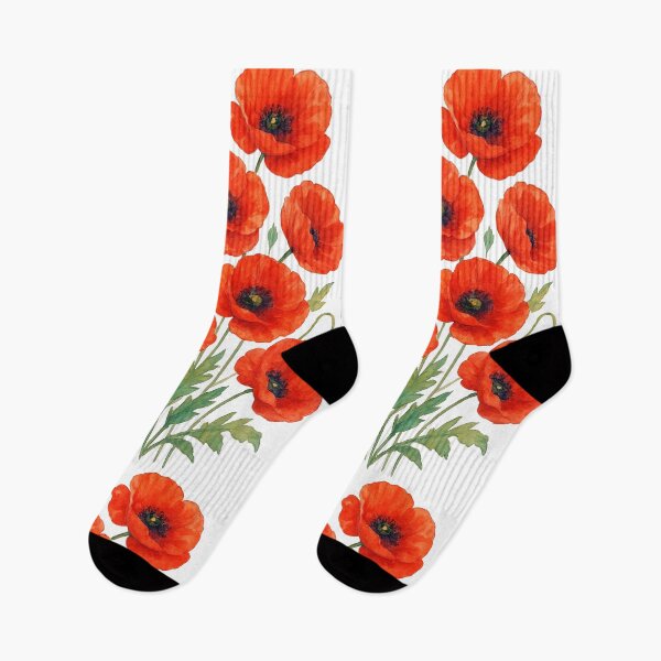 Item preview, Pretty Red Poppies Flowers in Full Bloom White Shapes Mania designed and sold by Shapes-Mania.