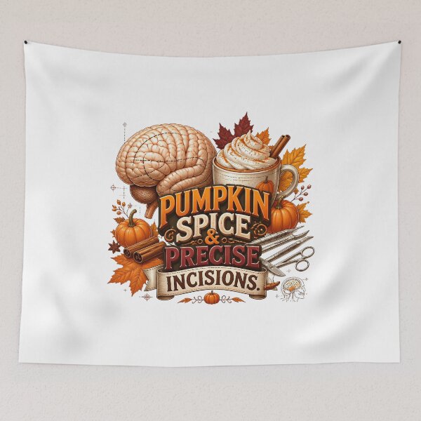Item preview, Pumpkin Spice and Precise Incisions – Funny Fall Neurosurgeon & Brain Surgeon Design designed and sold by CuteDesignables.