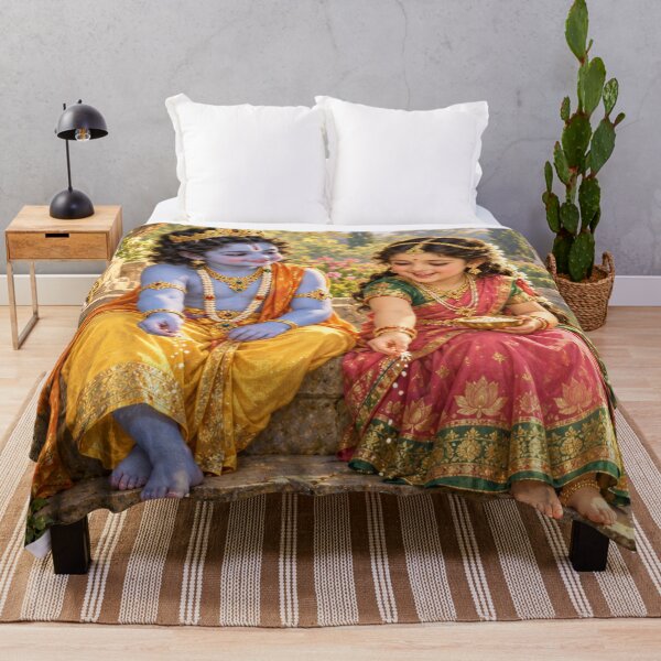 Item preview, Bala Vishnu and Bala Lakshmi Feeding Fish at a Lotus Pond designed and sold by Homyar.