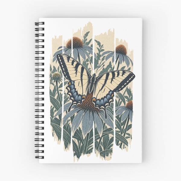 Item preview, Tiger Swallowtail in the Coneflower Garden Wild Animal Vintage Nature Art designed and sold by VisualArtsOasis.