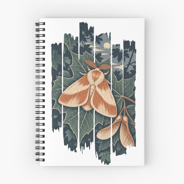 Item preview, Rosy Maple Moth on the Maple Leaves Wild Animal Wildlife Painting designed and sold by VisualArtsOasis.