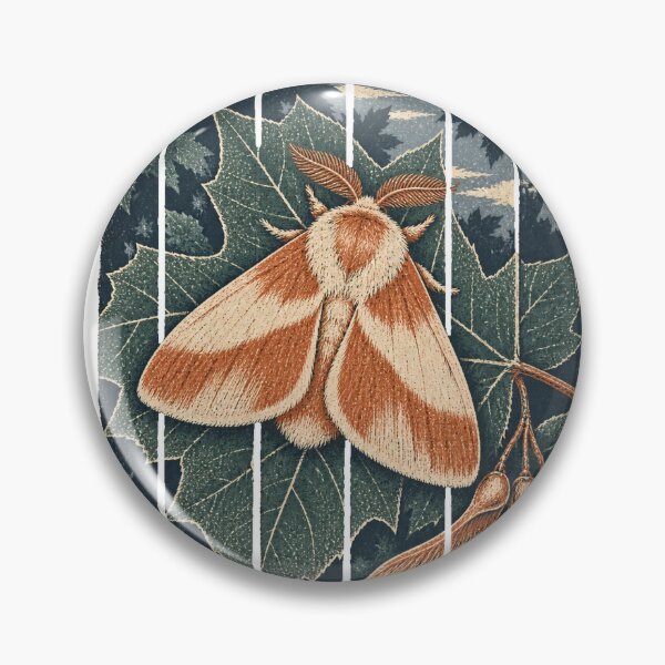 Item preview, Rosy Maple Moth on the Maple Leaves Wild Animal Wildlife Painting designed and sold by VisualArtsOasis.