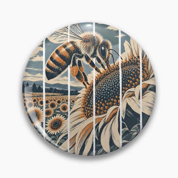 Item preview, Honey Bee in the Sunflower Field Wild Animal Animal Portrait designed and sold by VisualArtsOasis.