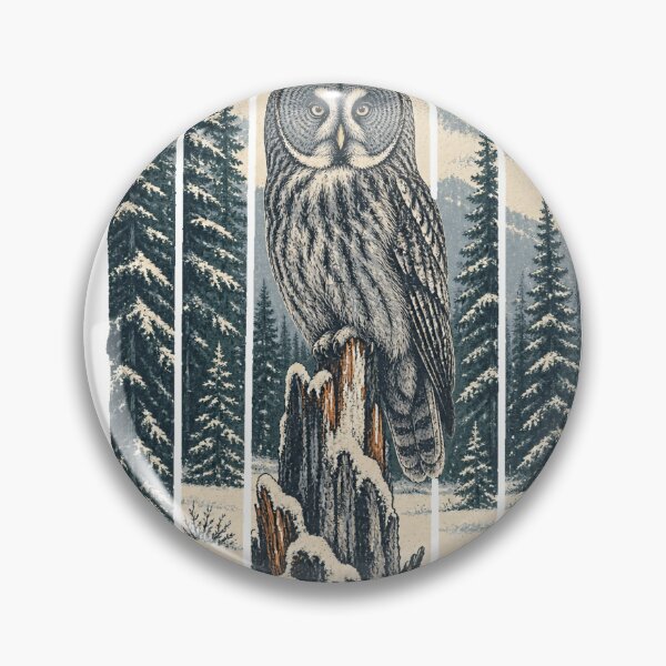 Item preview, Great Gray Owl in the Northern Pines Wild Bird Wildlife Art designed and sold by VisualArtsOasis.