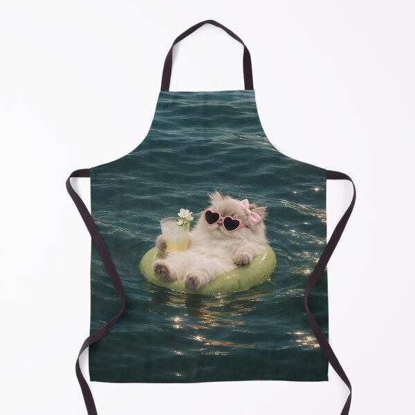 Item preview, Cat on floaties designed and sold by FigmaCreations.