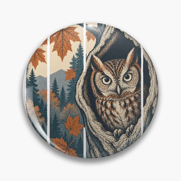 Item preview, Screech Owl in the Hollow Maple Wild Bird Nature Wall Art designed and sold by VisualArtsOasis.