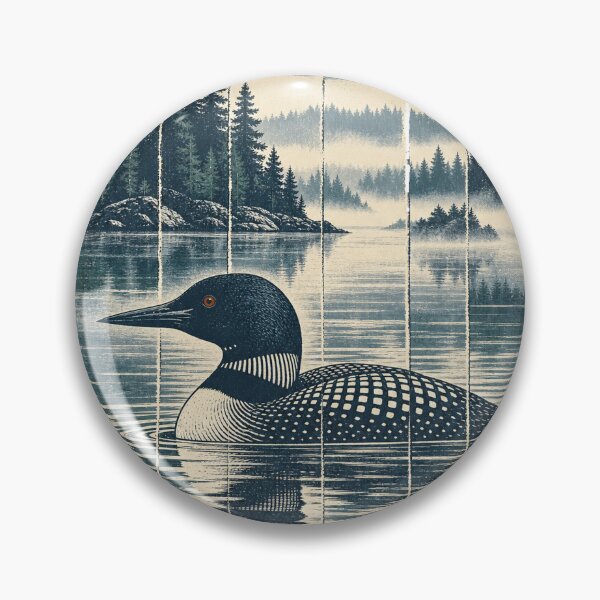 Item preview, Common Loon on the Northern Lake Wild Bird Wildlife Painting designed and sold by VisualArtsOasis.