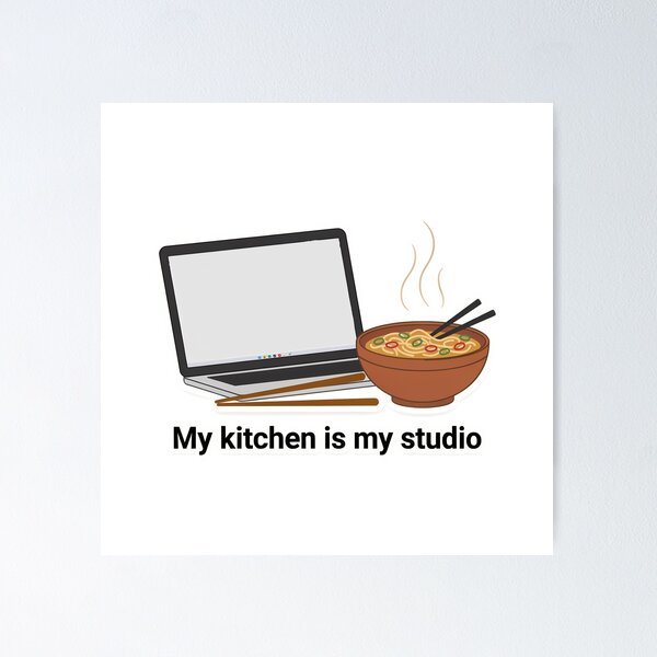 Item preview, Minimalist Food Blogger Desk with Ramen designed and sold by NiftyWrx.