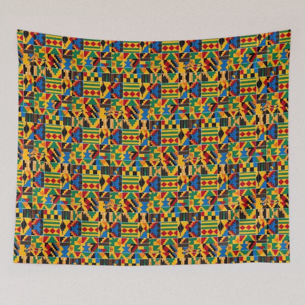 Item preview, Traditional Kente Cloth Pattern - Colorful African Geometric Print designed and sold by CACAO ROOTS CO.