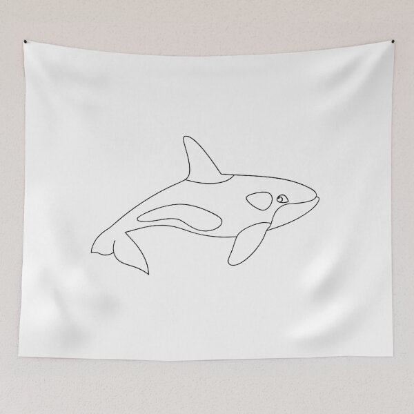 Item preview, Orca Friendly 2 Line Art Gift designed and sold by OneLine Studio.