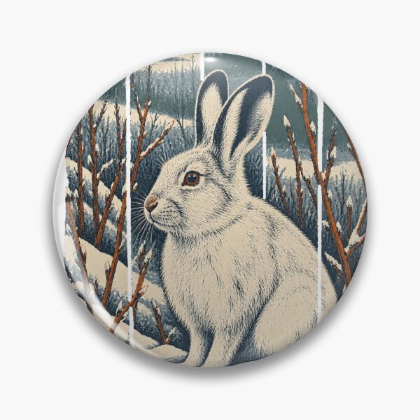 Item preview, Snowshoe Hare in the Winter Willows Wild Animal Wildlife Art designed and sold by VisualArtsOasis.