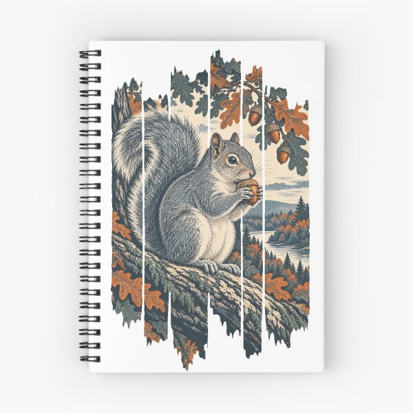 Item preview, Gray Squirrel in the Autumn Oak Wild Animal Vintage Nature Art designed and sold by VisualArtsOasis.