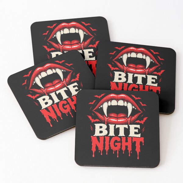 Item preview, Spooky Vampire Fangs Lips Bite Night Bats Design designed and sold by markymaarty.