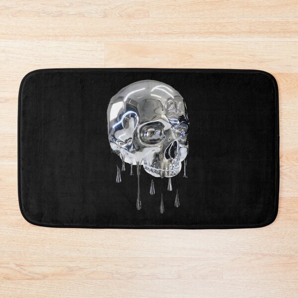 Item preview, Y2K Liquid Chrome Melting Skull 3D Render Futuristic Macabre designed and sold by WorldShop17.