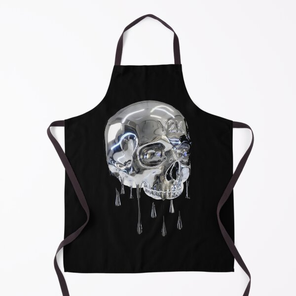 Item preview, Y2K Liquid Chrome Melting Skull 3D Render Futuristic Macabre designed and sold by WorldShop17.