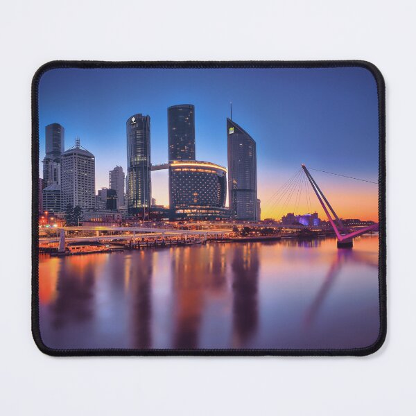 Item preview, Brisbane City Skyline at Twilight – Brisbane River & Neville Bonner Bridge designed and sold by pcole123.