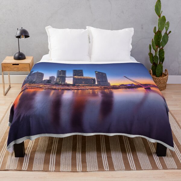 Item preview, Brisbane City Skyline at Twilight – Brisbane River & Neville Bonner Bridge designed and sold by pcole123.