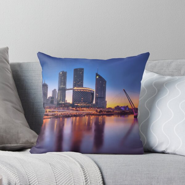 Item preview, Brisbane City Skyline at Twilight – Brisbane River & Neville Bonner Bridge designed and sold by pcole123.