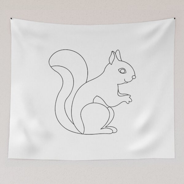 Item preview, Squirrel Elegant 1 Line Art Gift designed and sold by OneLine Studio.