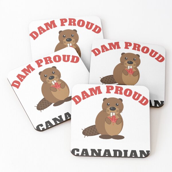 Aperçu de l'œuvre Dam Proud Canadian - Un adorable castor avec une feuille d'érable créée et vendue par TrueNorthHenry.