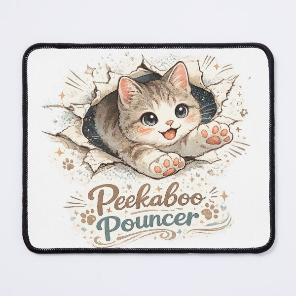 Item preview, Peekaboo Pouncer Cute Kitten Cat Lover Funny Kawaii Pet Design designed and sold by inkoutninja.